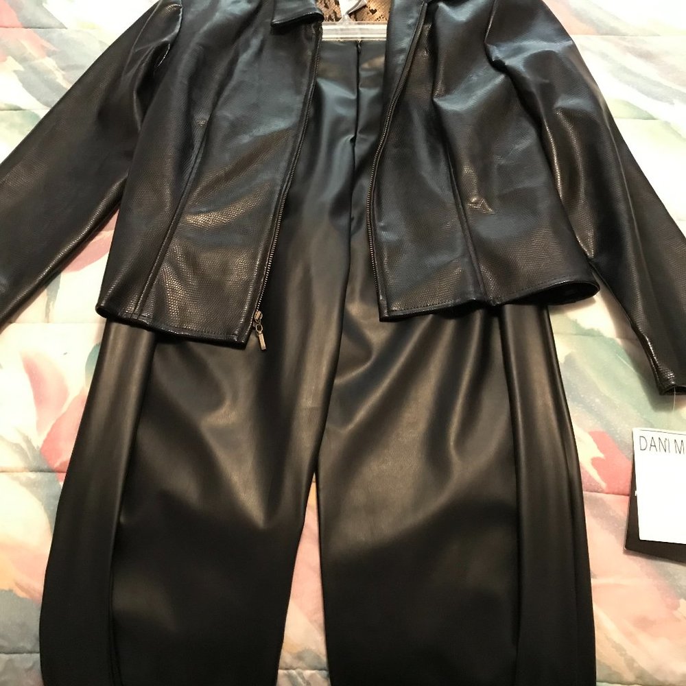 Leather Look Suit Size 8